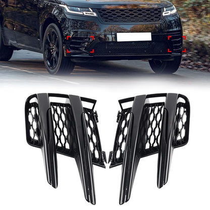 Pair Front Bumper Fog Light Grille Cover for Land Rover Range Rover Velar (2017–2022)