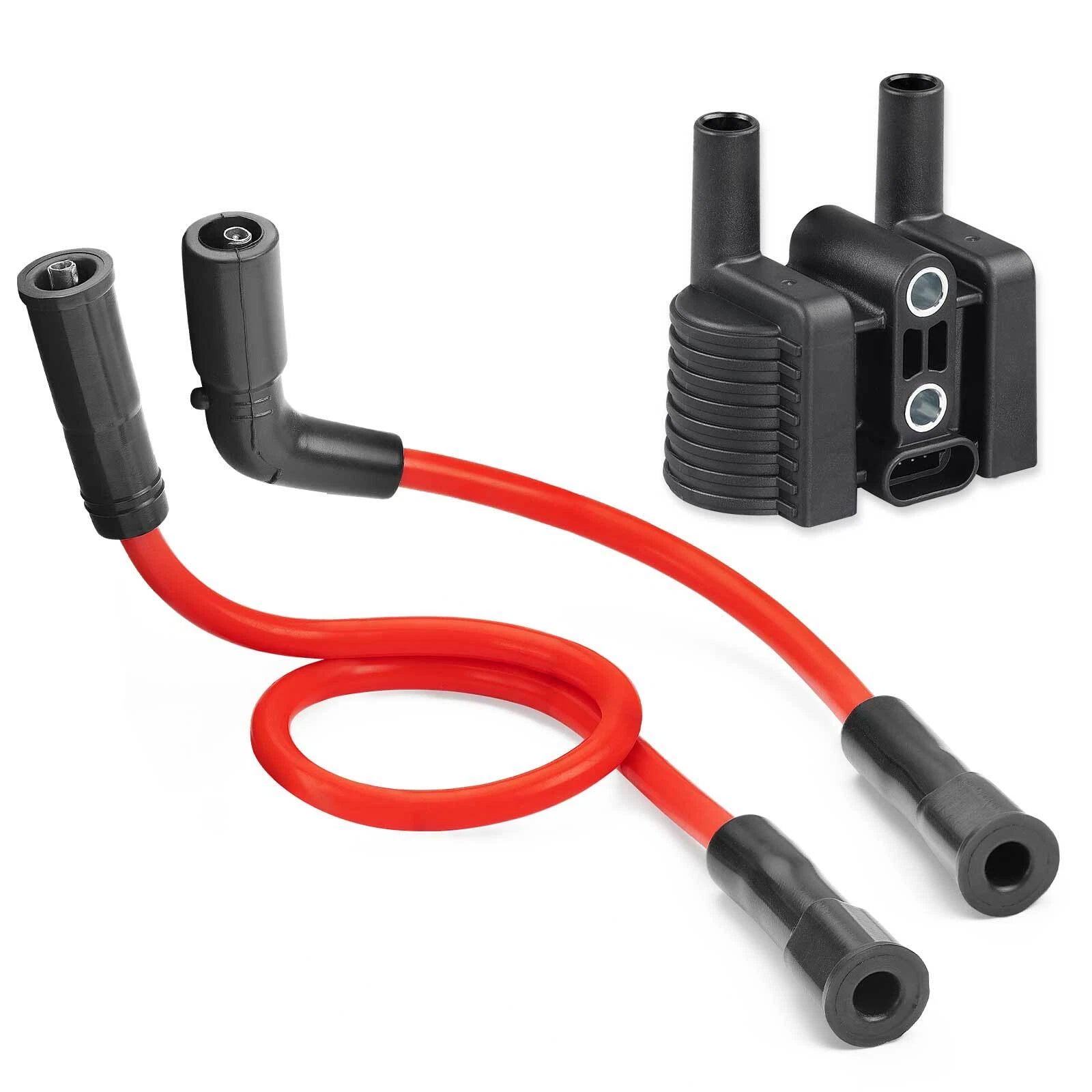 Ignition Coil & Spark Plug Wire Cap Set for Harley XL1200 XL883 XL50 (2004–2023)