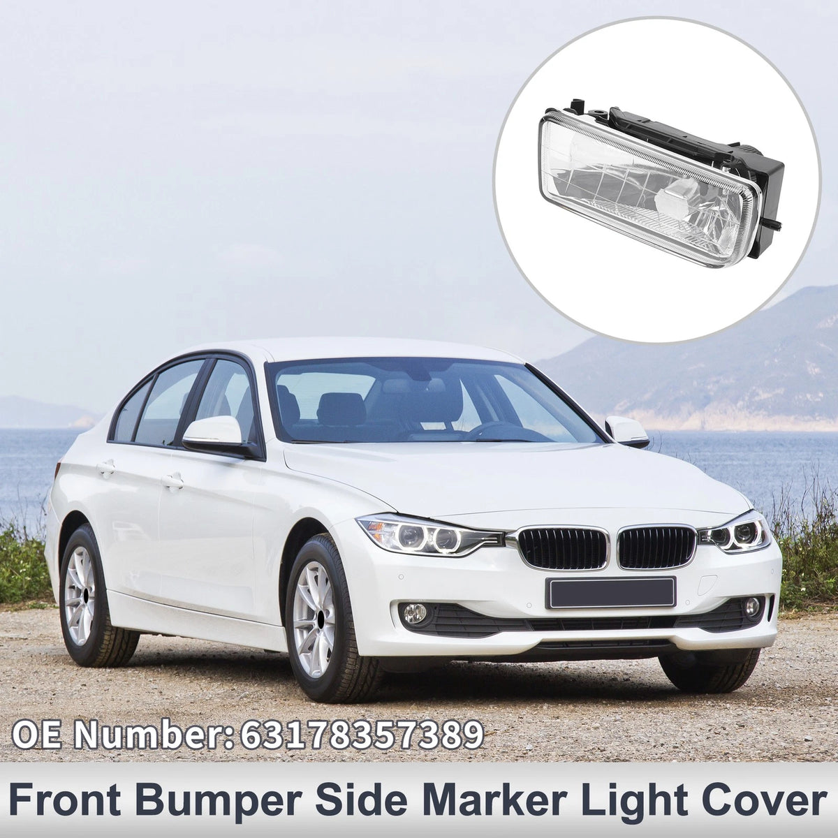 Left Front Bumper Side Marker Light Cover for BMW 3 Series (2006–2012)
