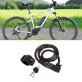 Bicycle Padlock Spiral Cable Lock Resettable 5 Digit for All Bikes (Black)