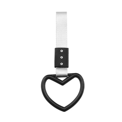 Heart JDM Tsurikawa Ring Train Bus Handle Hand Strap Drift Charm Tools Black