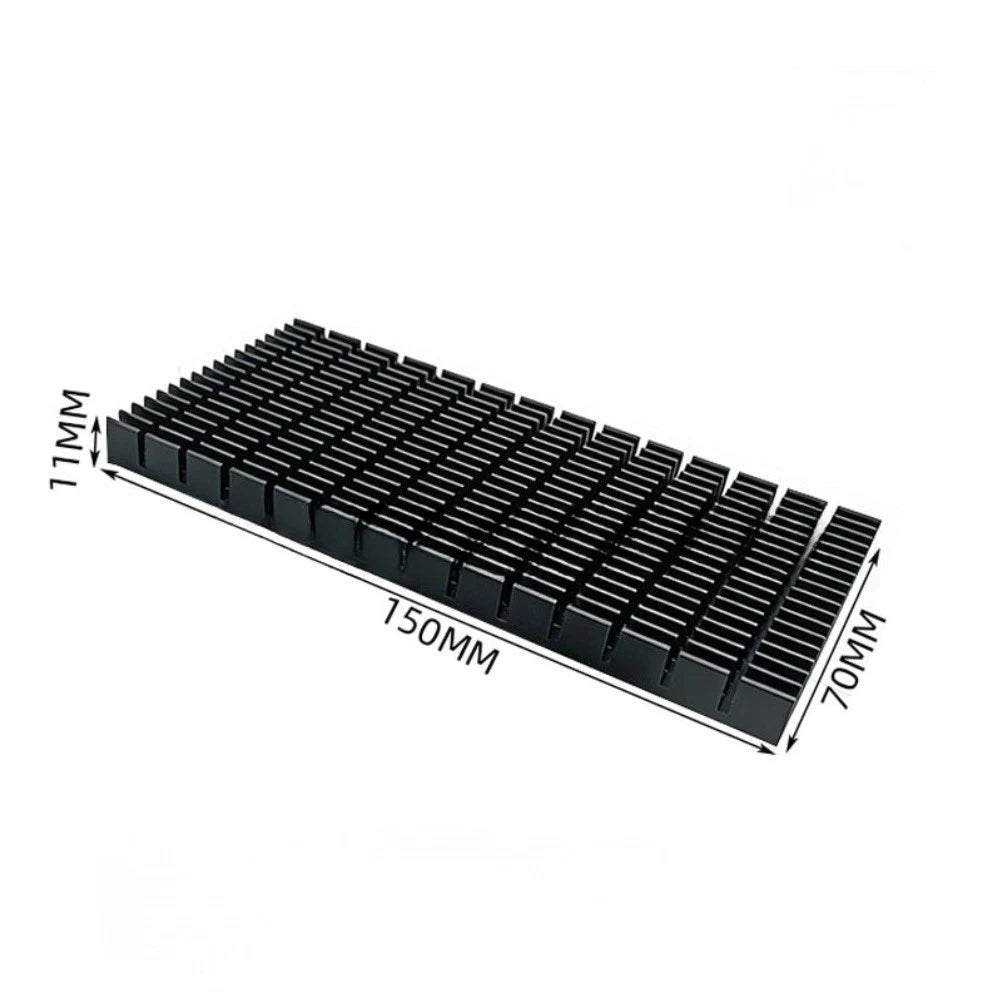 120mm 150mm Black Aluminum Heatsink with Grooved Design for GPU Amp Router
