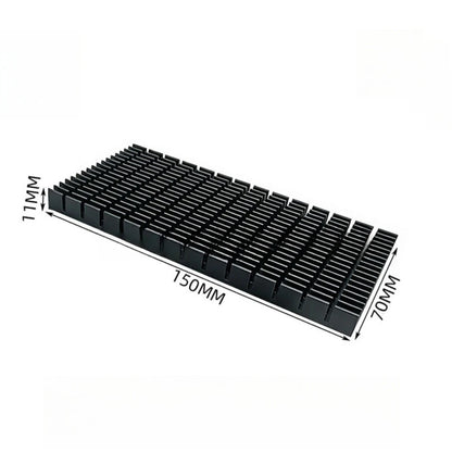 120mm 150mm Black Aluminum Heatsink with Grooved Design for GPU Amp Router