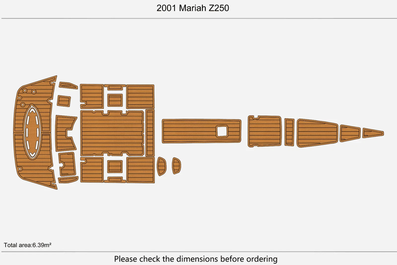EVA Foam Teak Deck Flooring Pads Mat for Mariah Z250 (2001)