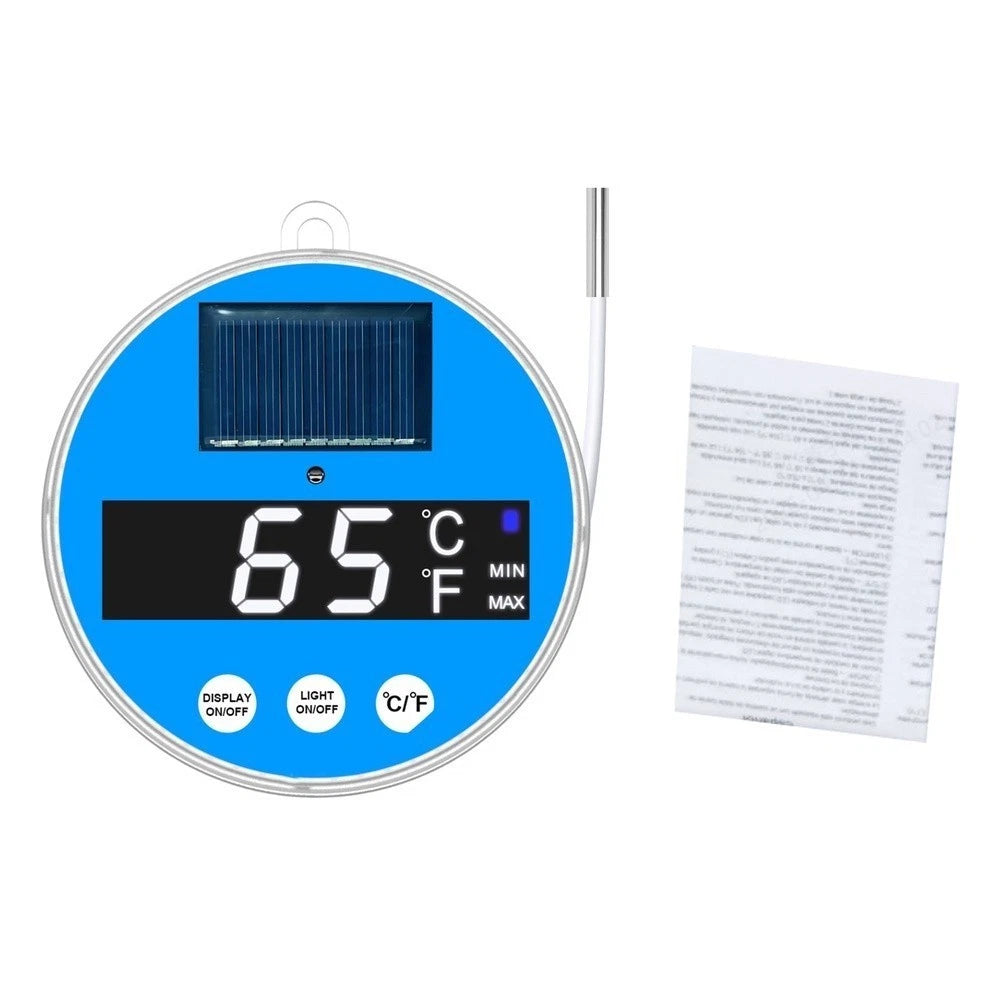 Digital Solar Pool Thermometer with Max Min Temperature Tracking