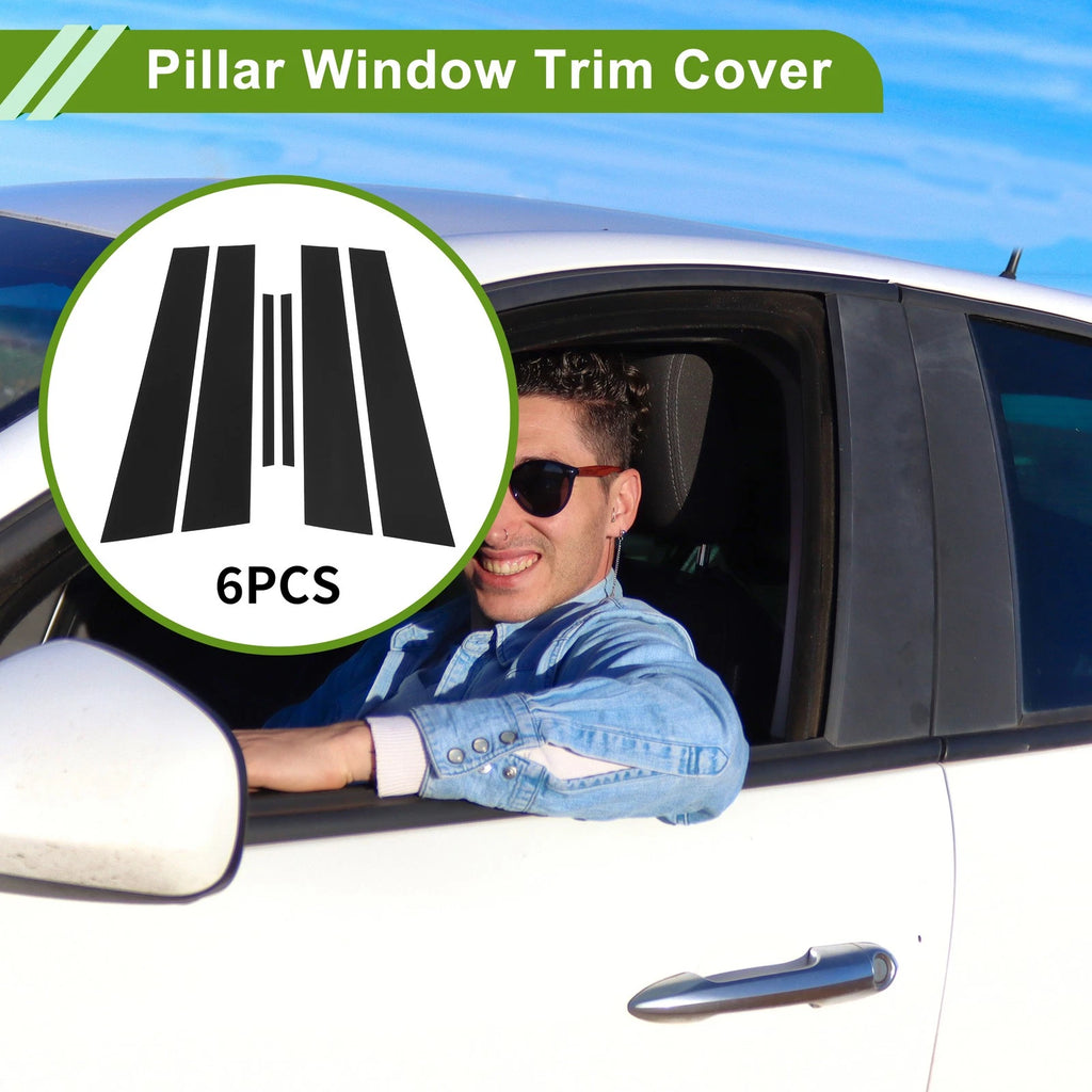 6 Pcs Pillar Window Trim Replacement for Dodge Charger (2011–2021) Black