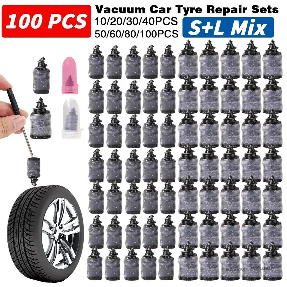 10100Pcs Rubber Nails Set for Car Motorcycle Tire Repair Easy Installation Tool