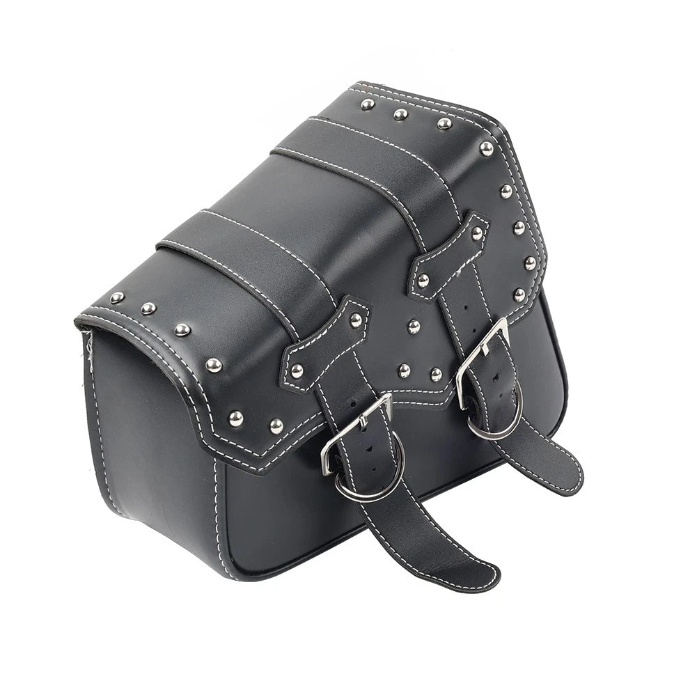 1PC Universal Motorcycle Saddle Bag Left Side #27C Black for Motorcycles