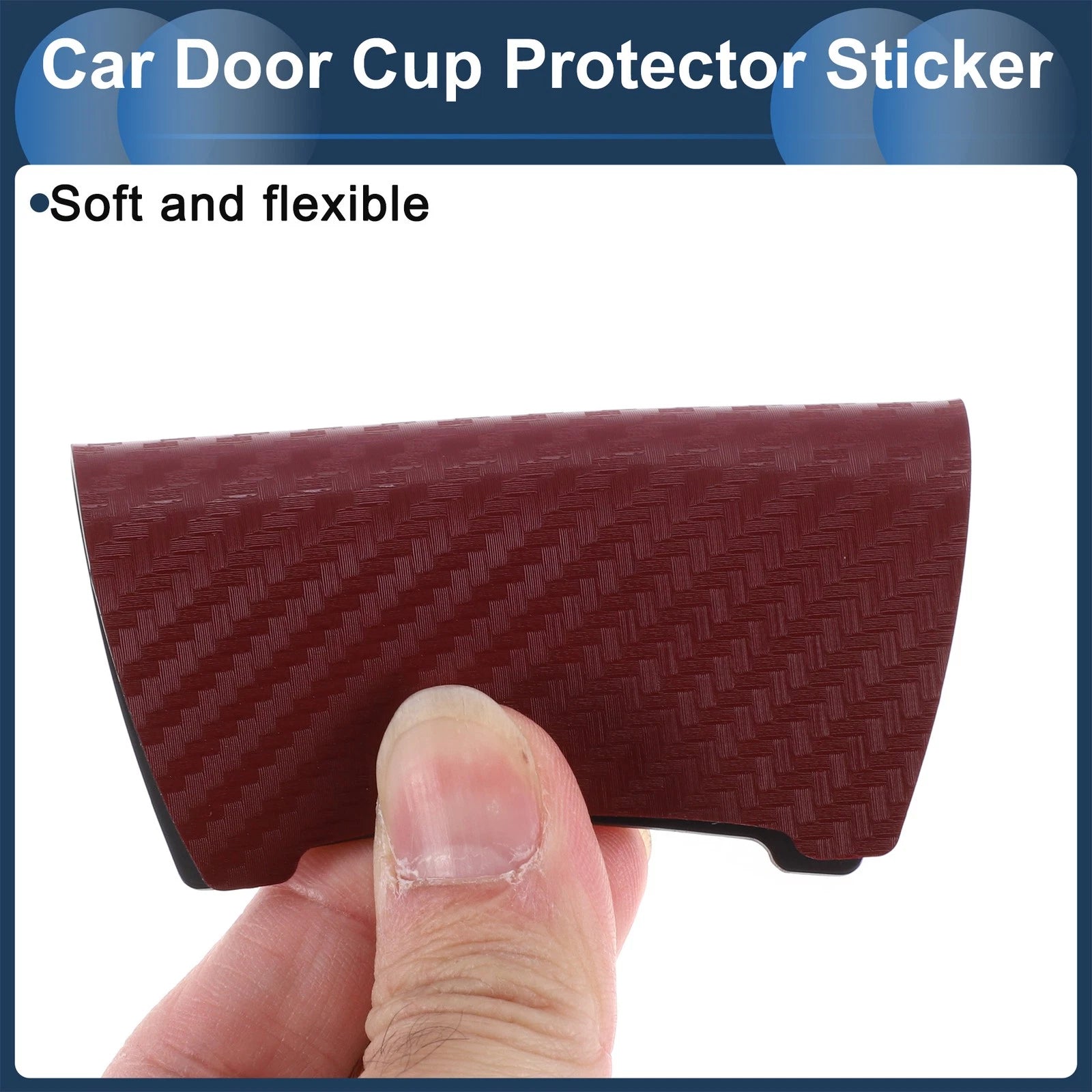 3D Car Door Handle Scratch Protector for (90x100mm, Wine Red)