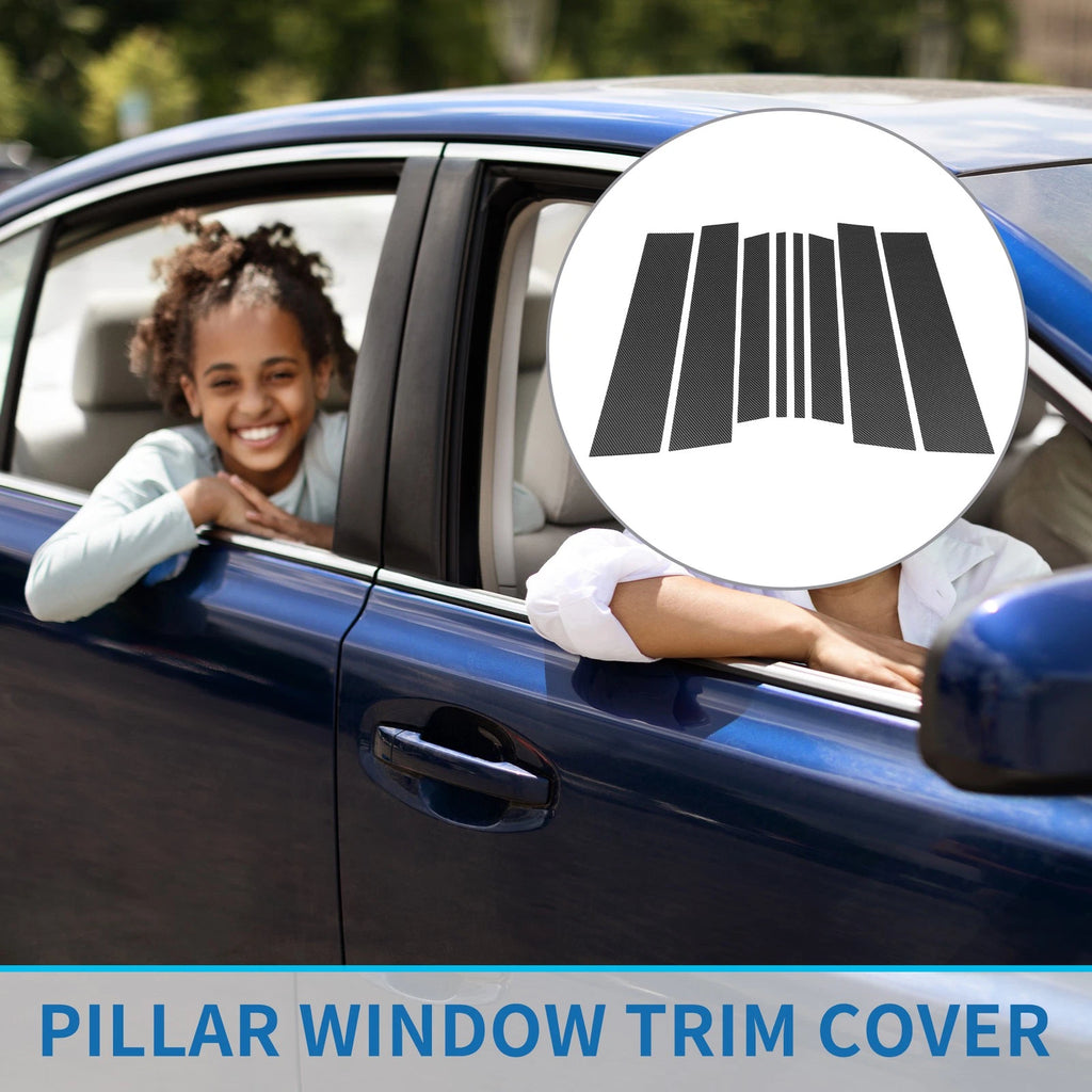 8 Pcs Door Pillar Window Trim Replacement for Toyota Highlander (2014–2019)