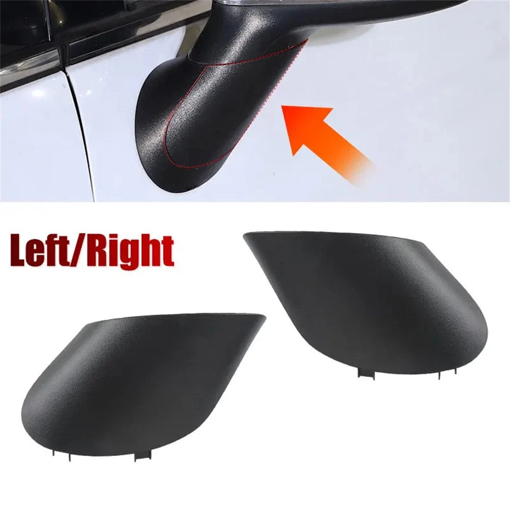 Set of 2 Mirror Triangle Lower Base Cover Trim Black for Fiat 500 (2012–2017)