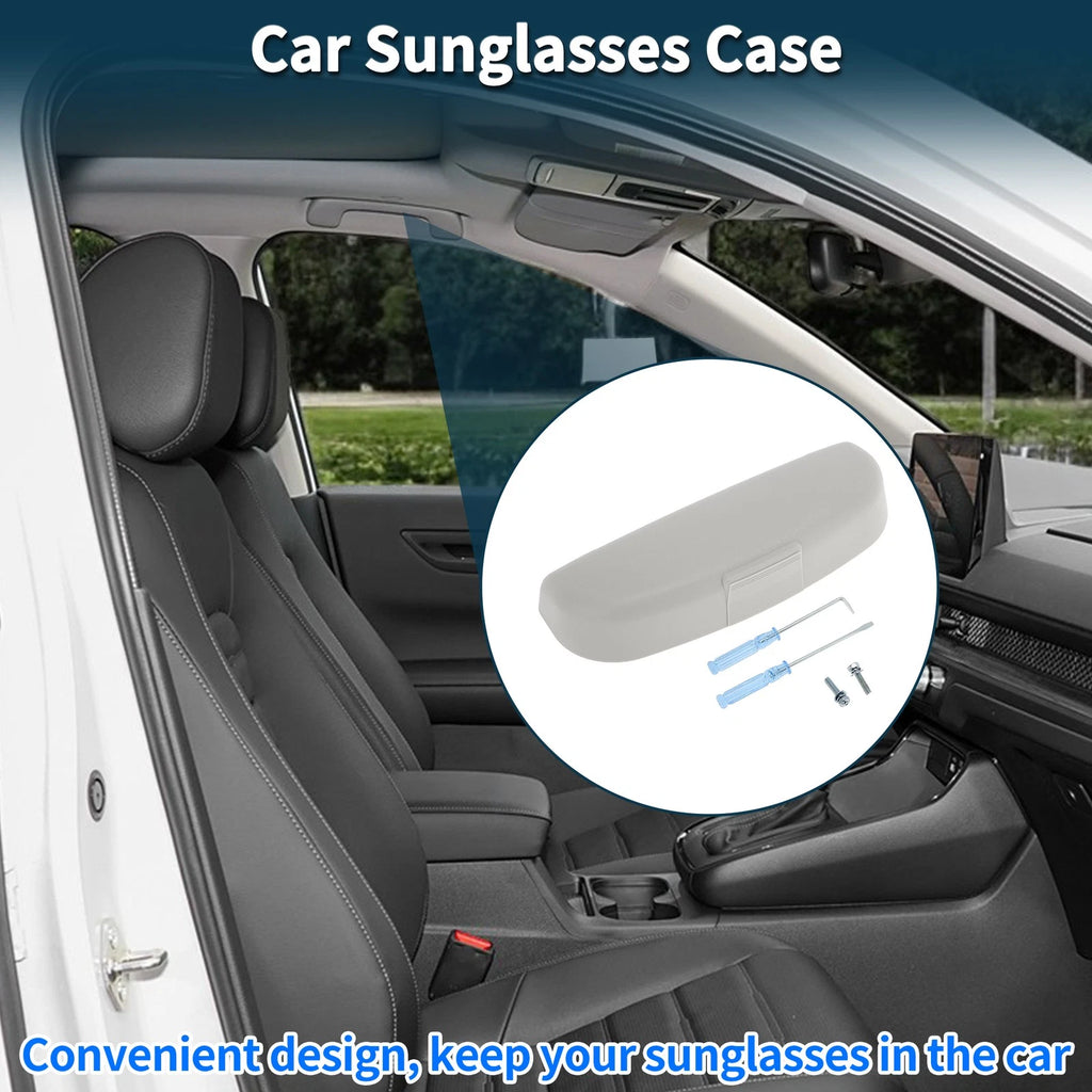 Car Sunglasses Case Organizer for Mitsubishi Lancer Eyeglasses Holder Grey (2008–2017)