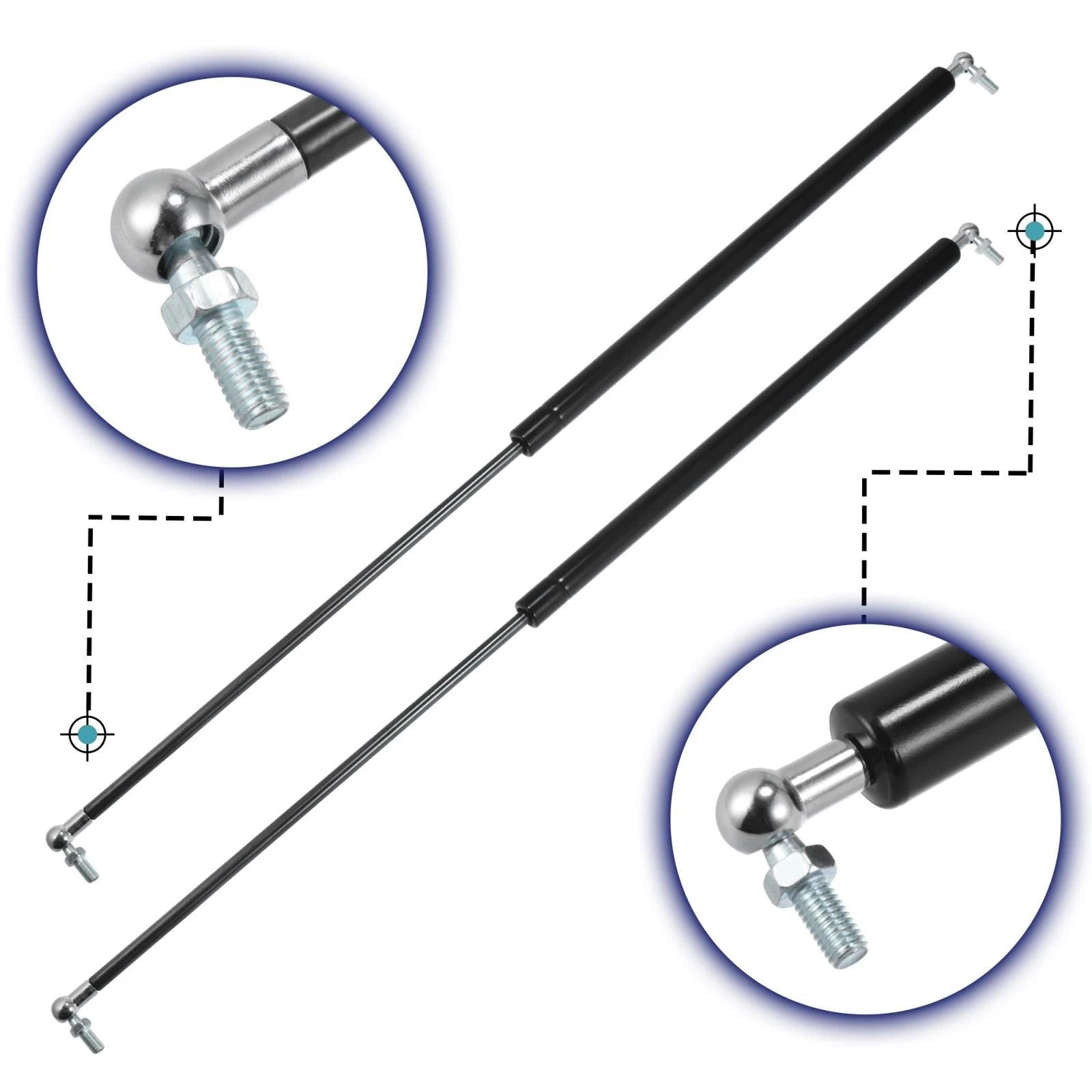 2 Pcs Universal Gas Struts Strut Spring 830mm 1500N for Car Trailer (830–1500N)