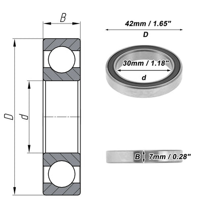 Deep Groove Ball Bearing P4 for Scooter Skateboard Wheel (30x42x7mm)