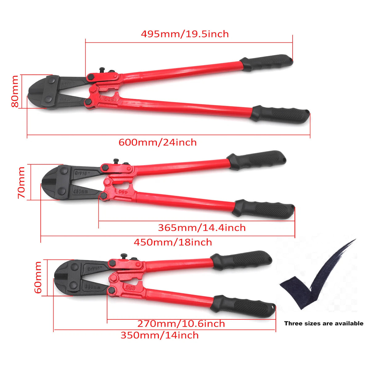 14" Bolt Cutter for Industrial Use (Steel Cable Cut)