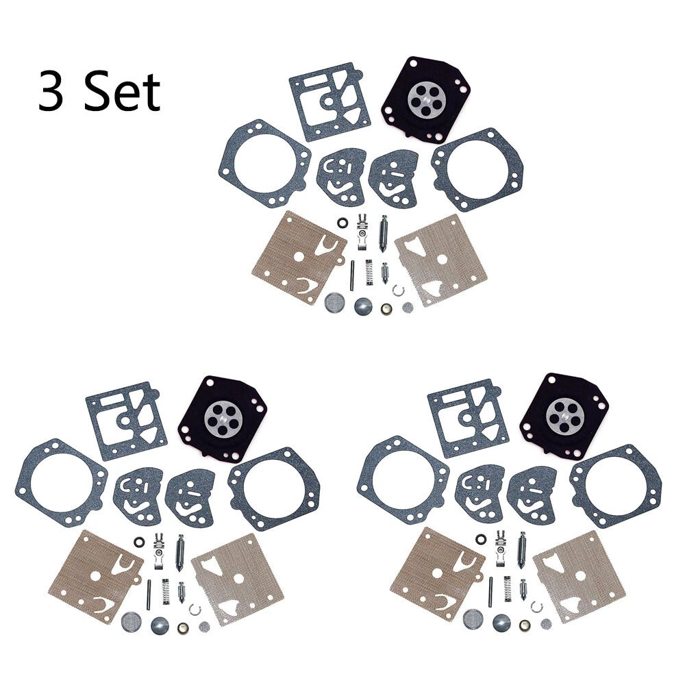 3X Carburetor Repair Kit for Husqvarna 257, 250R, Poulan 2800, 3300 (Walbro K20-HDA)