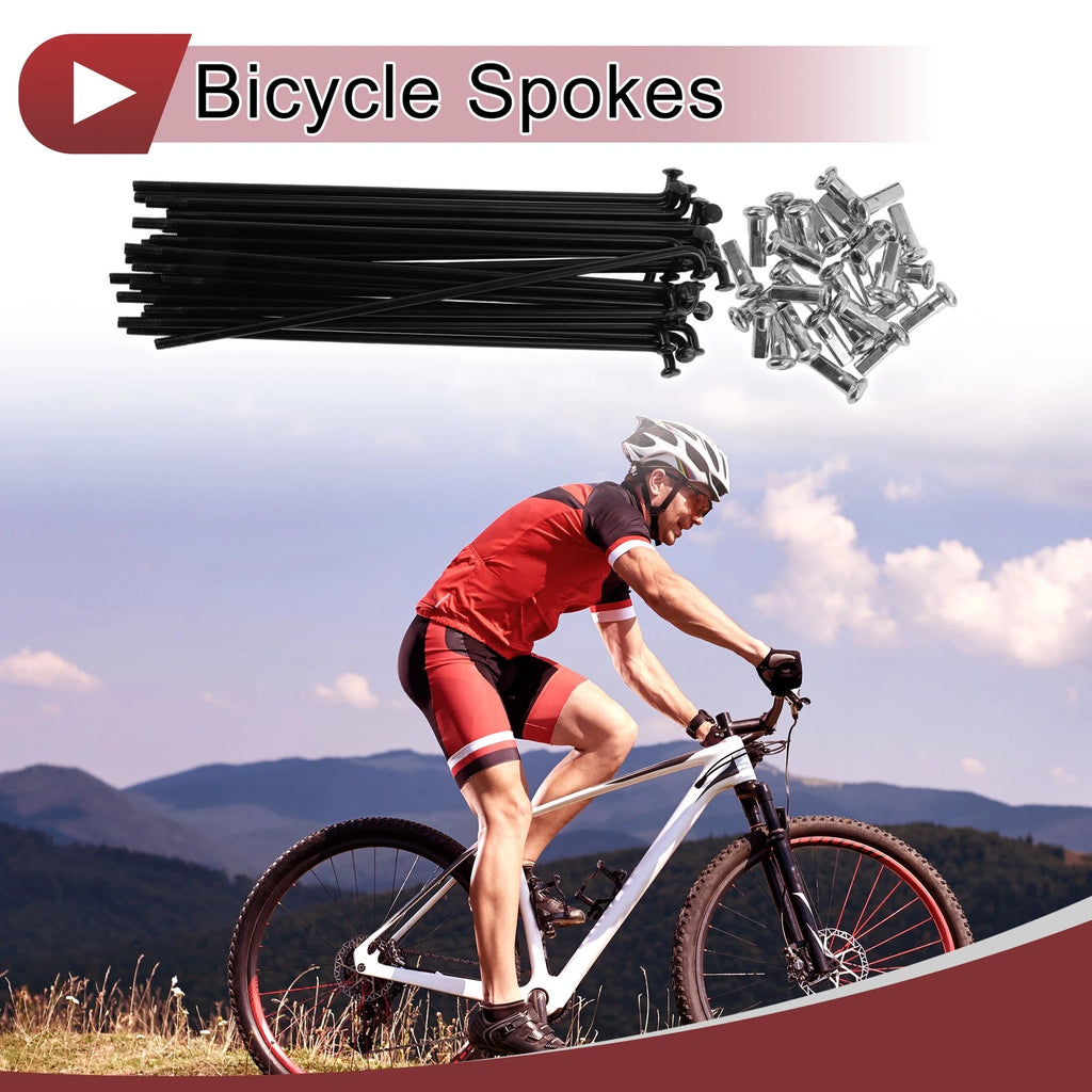 Bicycle Spoke Replacement Set for 12G 127mm Carbon Steel Black (2005–2015)