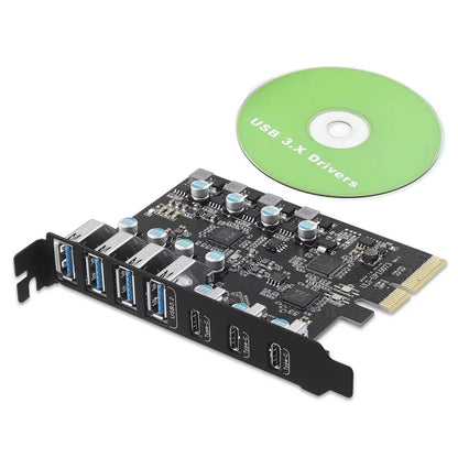7-Port USB 3.2 Gen 2 Expansion Card for Windows & Mac (20G)