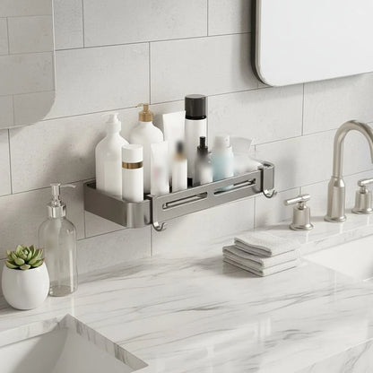 Bathroom Corner Wall Shelf for (33x12.7x4cm, Gray)