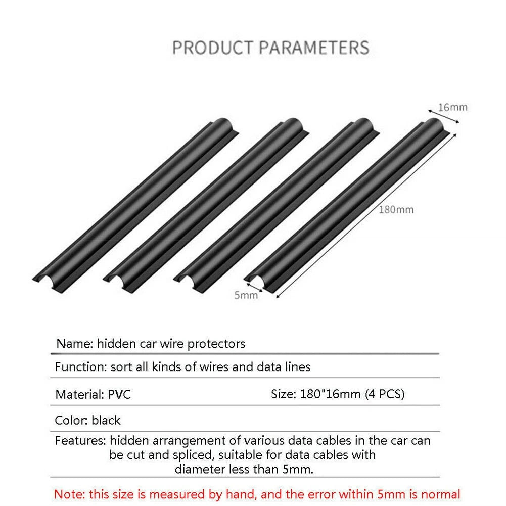4X 16mm Concealed Wire Cover for Auto Accessories