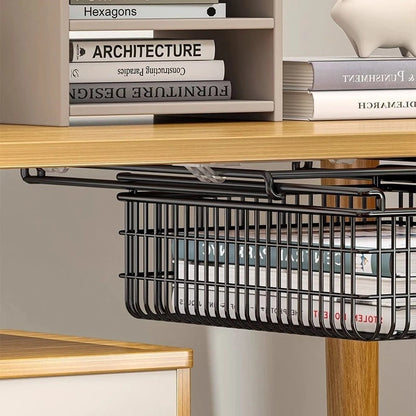Metal Storage Rack Under Desk Shelf Tool-Free Installation