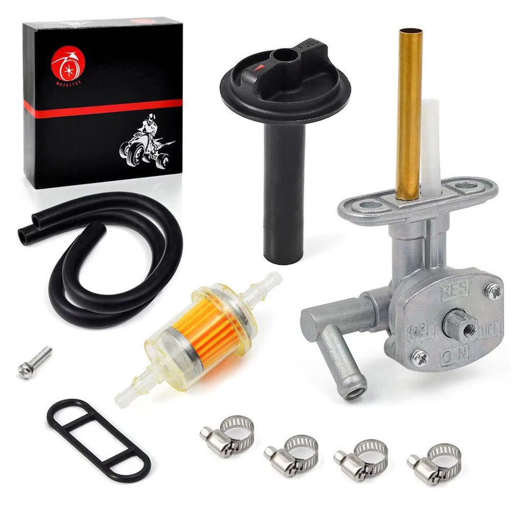 Fuel Valve Petcock Filter Lever Screw for Kawasaki Prairie 400 (1999–2002)