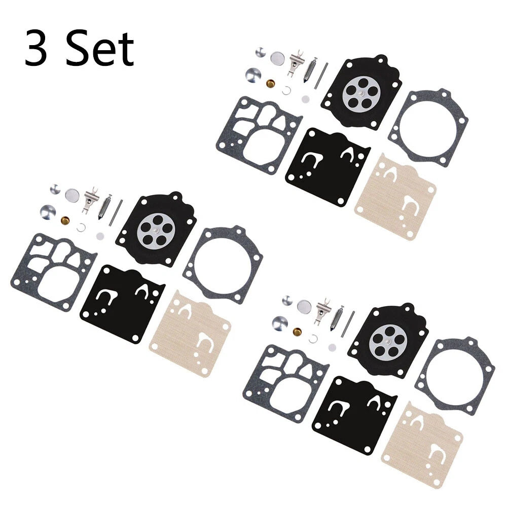 Set of 3 Carburetor Rebuild Kit for Walbro K12-WG Husqvarna 3120XP 272 268 MS660