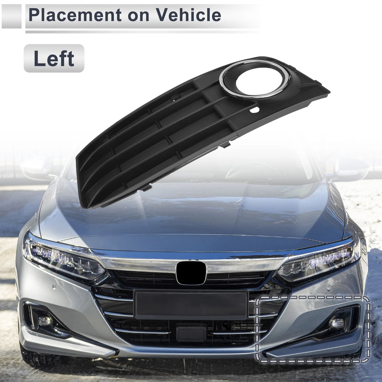 1 Pc Front Left Fog Light Grill Replacement for Audi A4 (2009–2011)