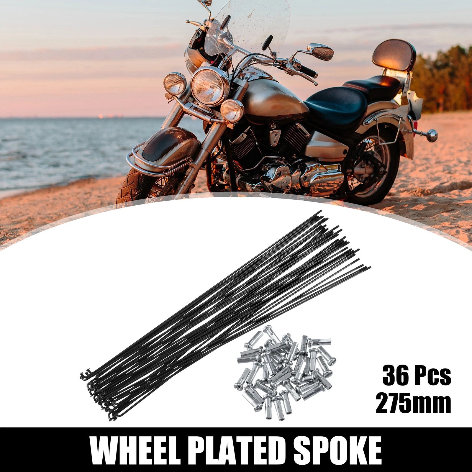 Bicycle Spokes Replacement Kit 36 Pcs 14G 275mm with Nipples for Most Bikes