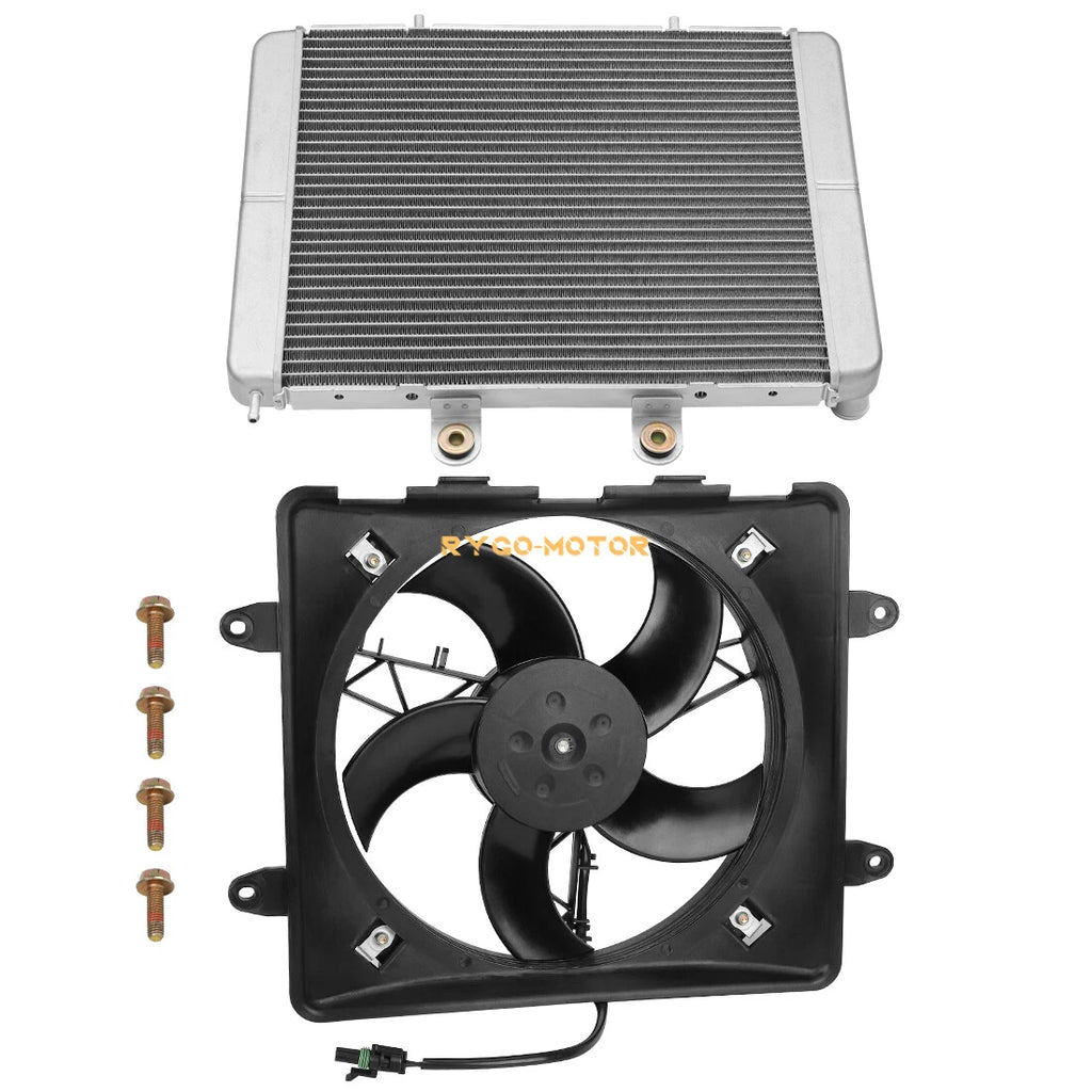 Aluminum Radiator & Cooling Fan for Polaris RZR 570 2012–2022, RZR 800 2008–2014
