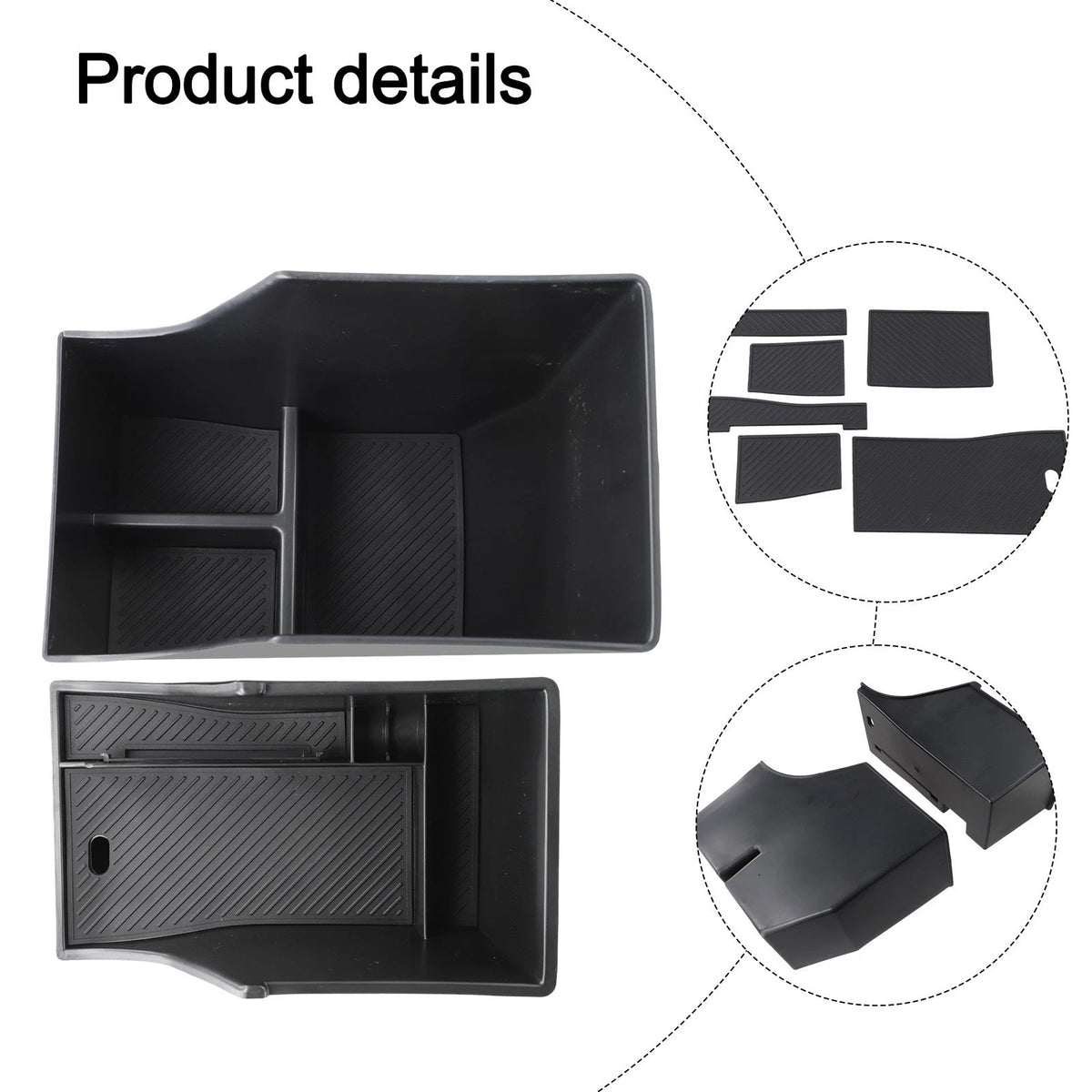 Car Storage Box for Vehicle Organizer (Black Plastic)