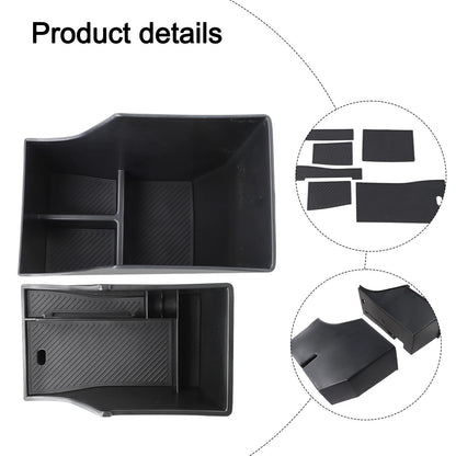 Car Storage Box for Vehicle Organizer (Black Plastic)