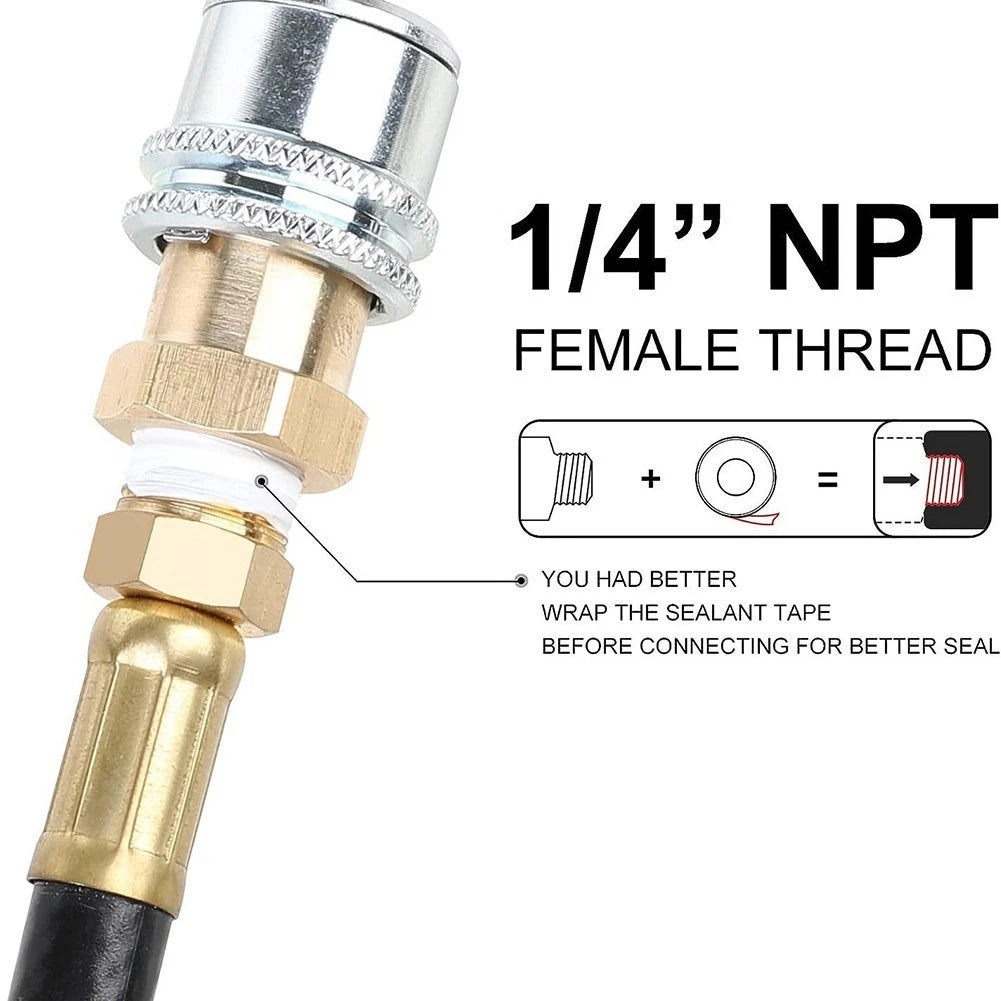 Tire Inflation Connector for Vehicle Maintenance Tool (Solid Brass)