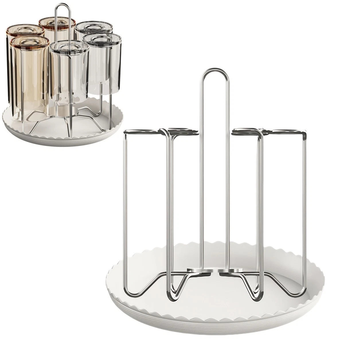Cup Drying Rack with Drain Tray for Quick Drying and Easy Access