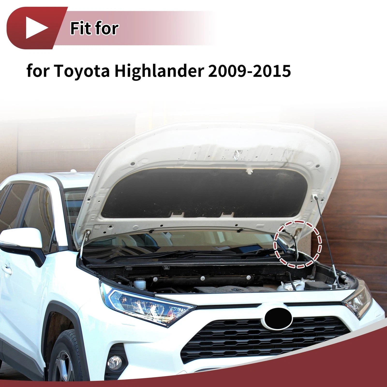 Hood Hinge Left Side OEM Replacement for Toyota Highlander (2009–2015)