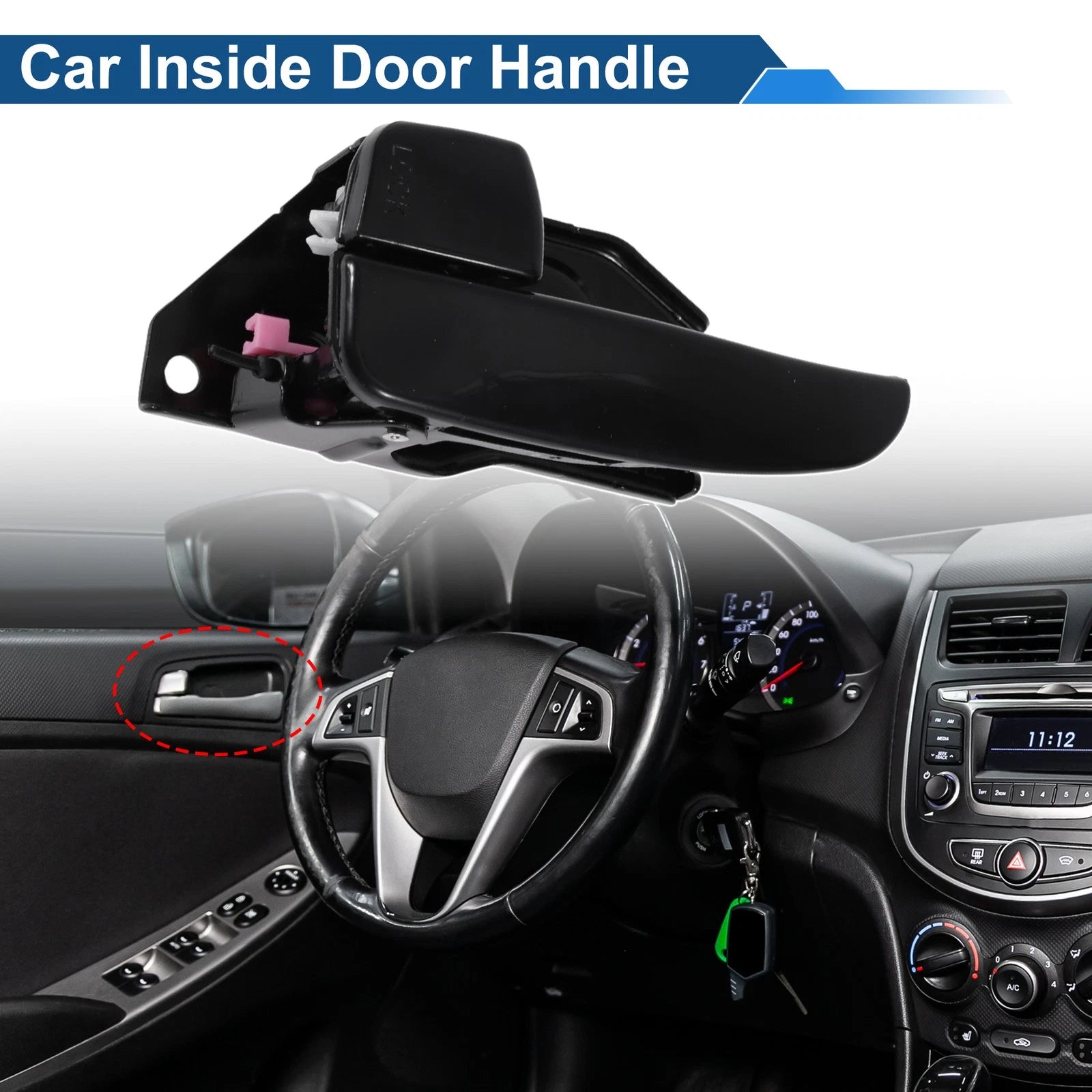 Front Passenger Side Interior Door Handle Replacement for Hyundai Sonata (2001–2005)