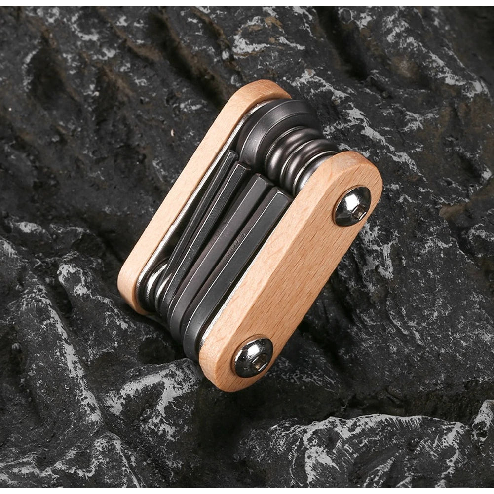 8 Function Folding Bicycle Repair Tool Kit - Hex Wrenches for Bikes