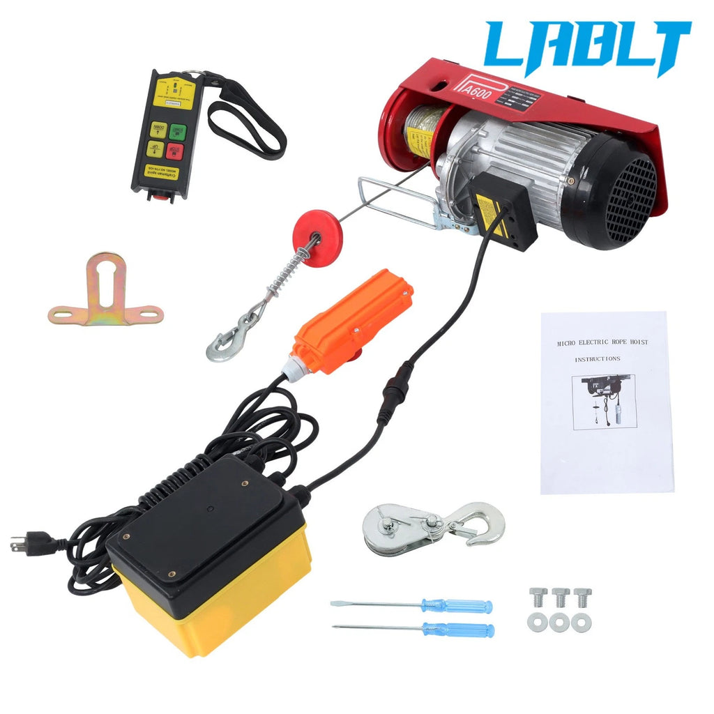 Electric Hoist 1320 lbs for Universal Use (Wireless & Wired Remote Control)