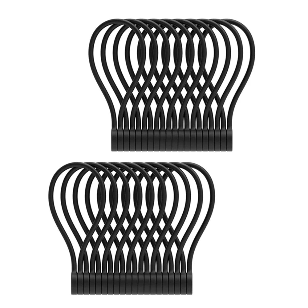 20-Pack Reusable Silicone Magnetic Cable Ties for Bundling and Organizing