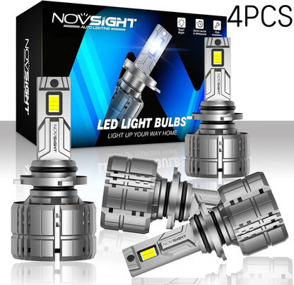Set of 4 NOVSIGHT 9005/HB3 9006/HB4 LED Headlight Bulbs 6500K