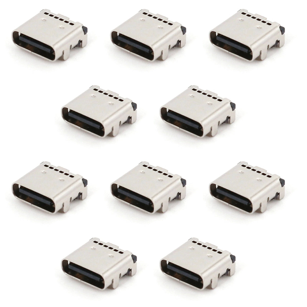 10-Pack USB 3.1 Type-C 24-Pin SMT Female Socket Charging Port Connector