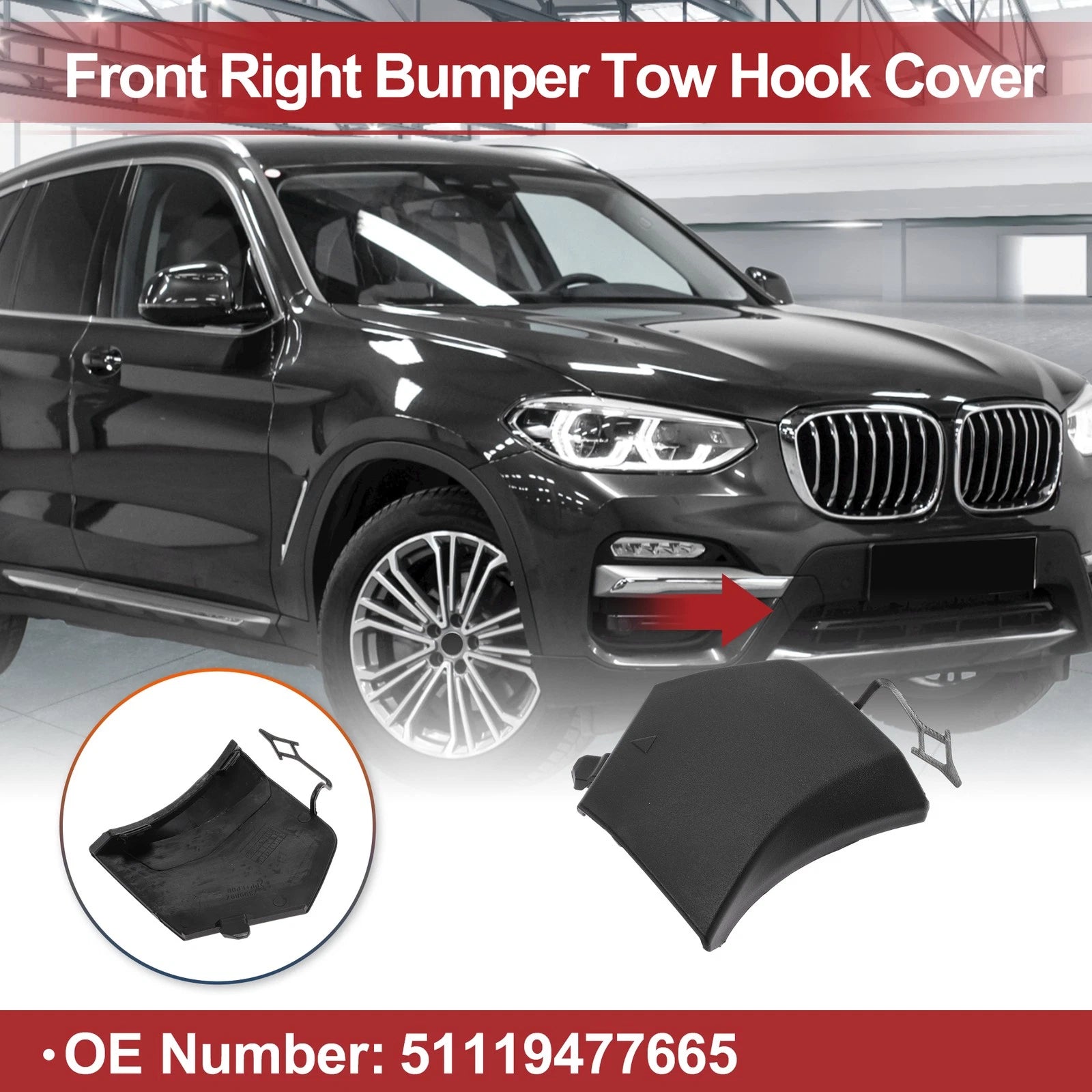 Tow Hook Cover Cap for BMW X3 G01 G08 Replacement (2011–2024)