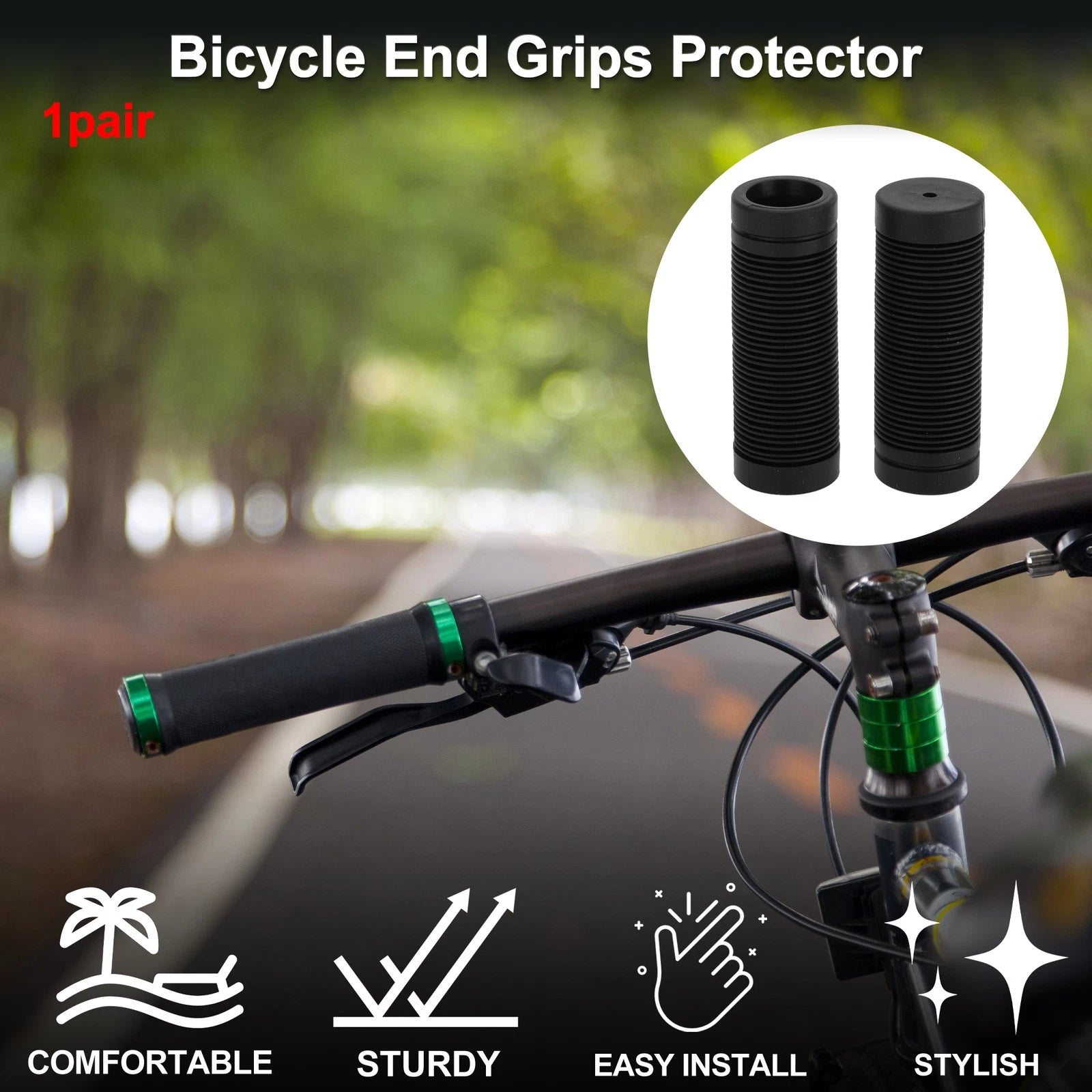Handlebar Grip Covers 85mm Lightweight for MTB Bike End Protector (1 Pair)