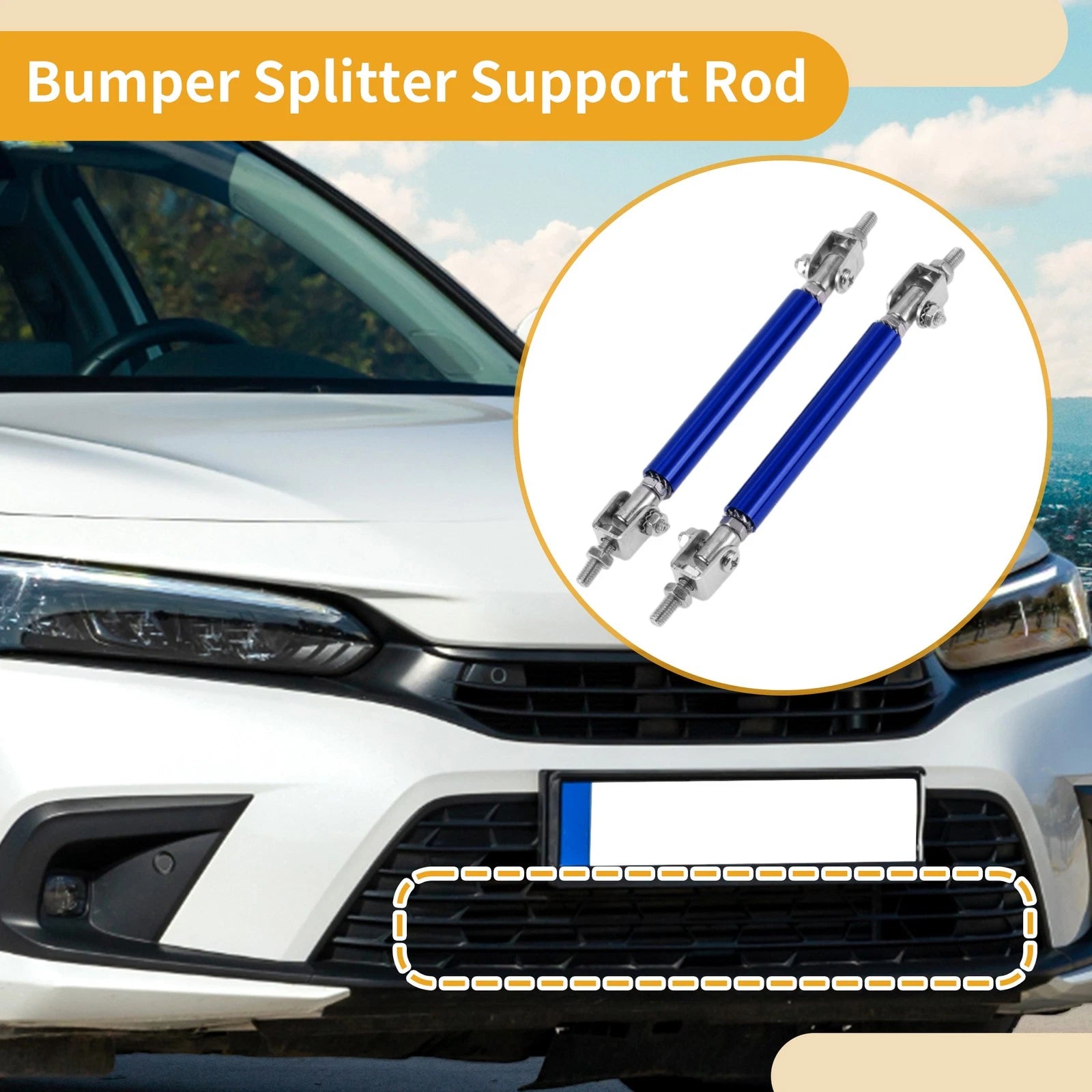 2X Adjustable Front Bumper Lip Splitter Strut Rod for Universal Fit