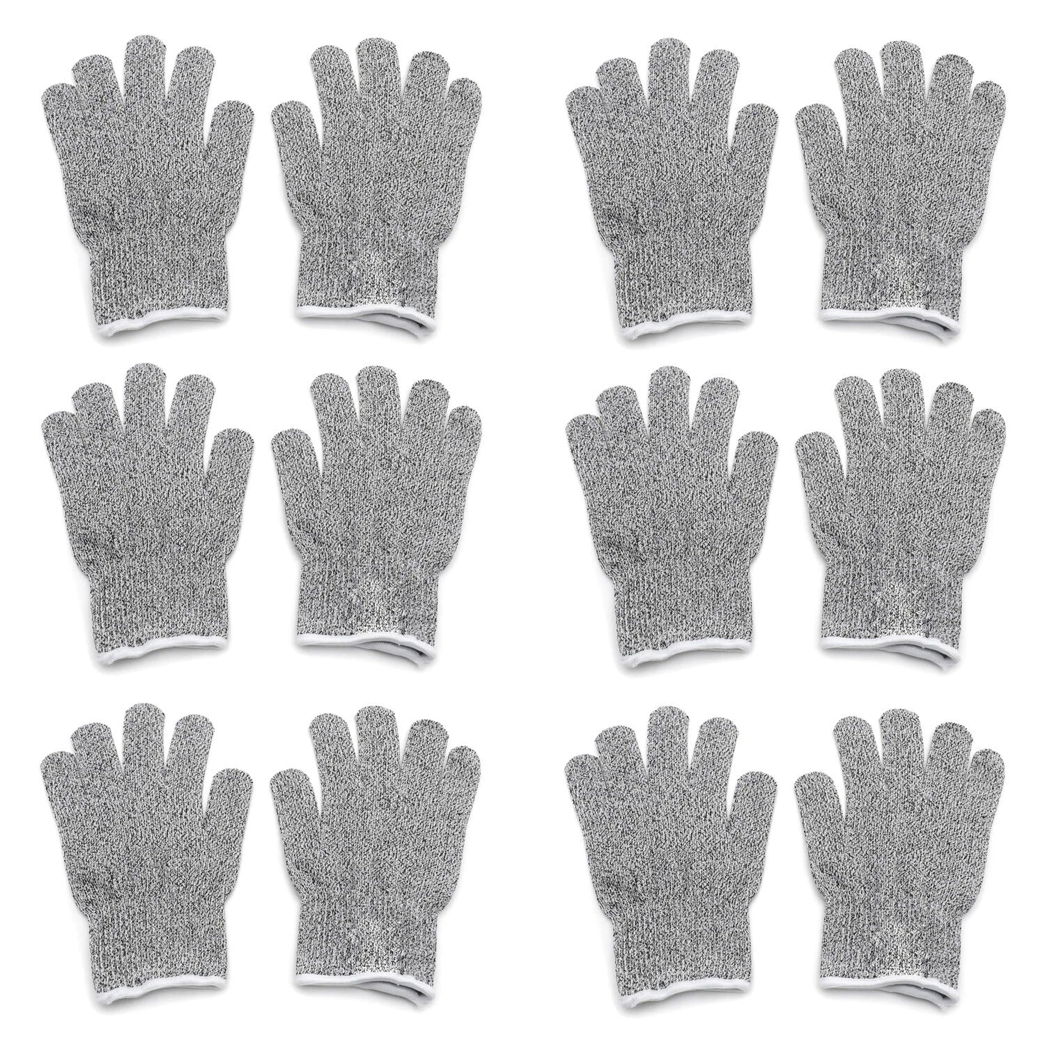 6 Pair Cut Resistant Working Gloves Level 5 Abrasion Protection
