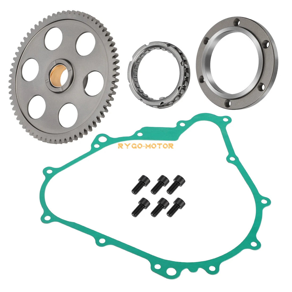 Starter Clutch One Way Gear Bearing Gasket Set for Yamaha Grizzly Kodiak 400 450 (2000–2018)