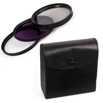 3 In 1 UV CPL FLD Lens Filter for Universal Camera (49-77mm)