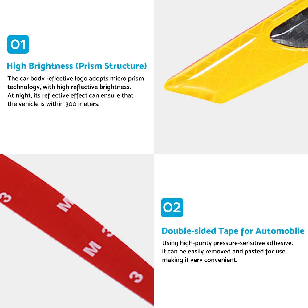 Reflective Carbon Fiber Door Edge Guard Bump Protector Sticker Universal