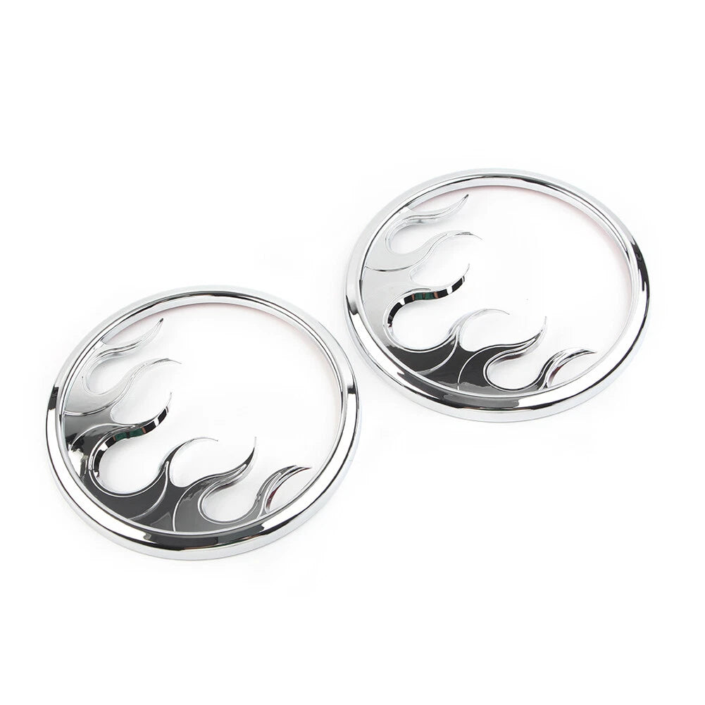 2 Pcs Chrome ABS Front Speaker Grill Trim Cover for Harley Electra Glide (2014–2022)