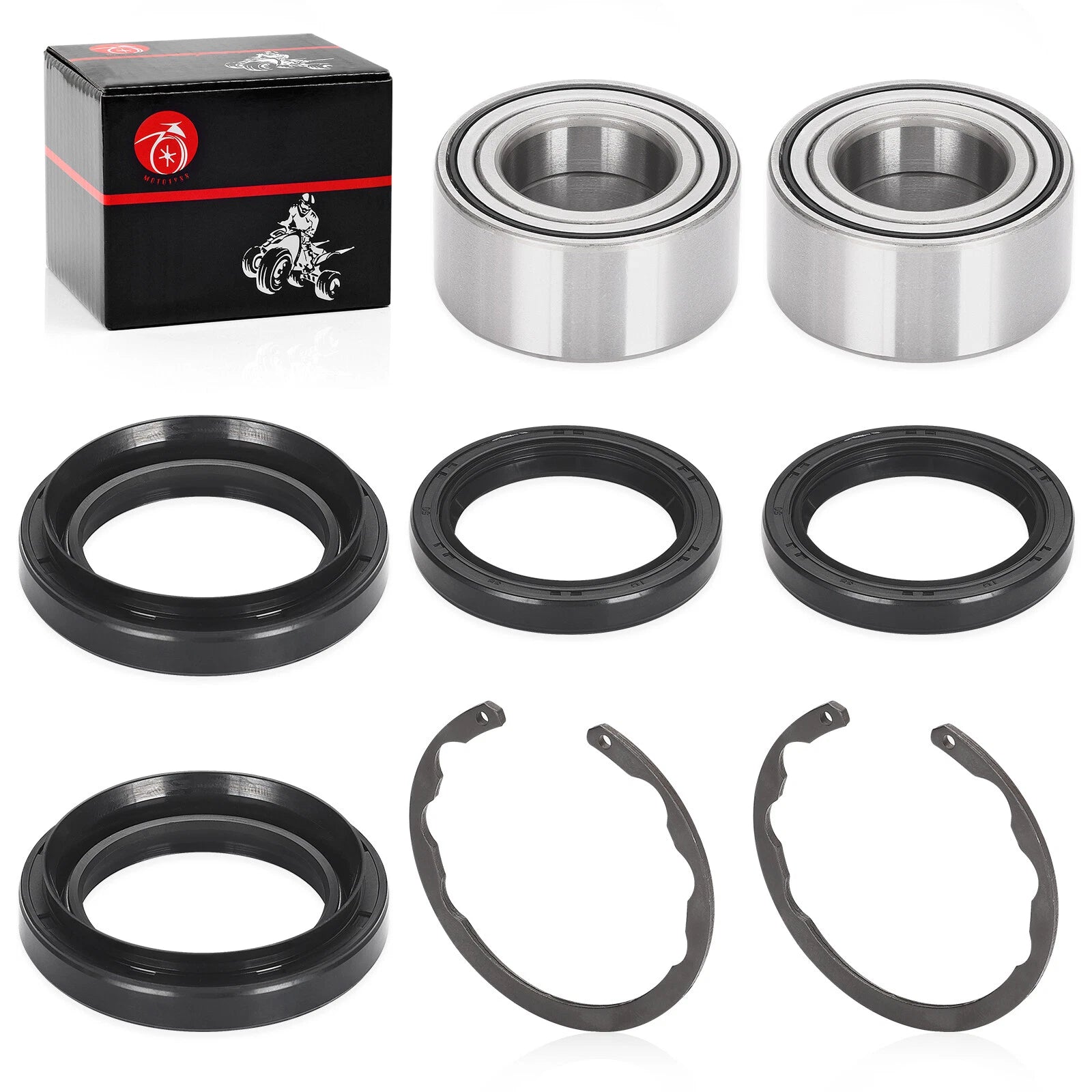 Front Wheel Bearing Seal Circlip Kit for Kawasaki Bayou 300 KLF300 (1989–2005)